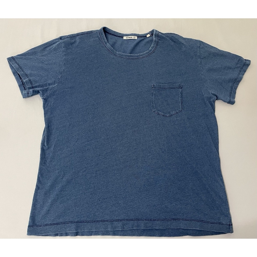 Buck Mason Cotton Knit Pocket T Shirt Blue Short Sleeve Men's XL